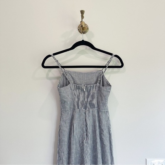 Urban Outfitters Blue + White Gingham Strapless Wide Leg Jumpsuit Size 0 - Picture 3 of 6